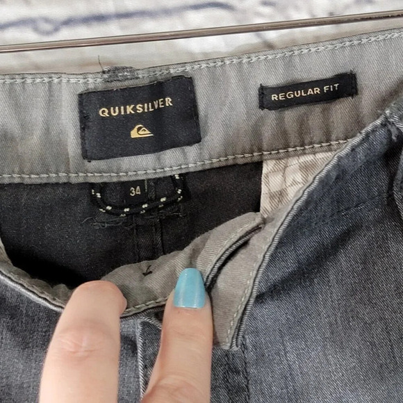 Quiksilver Mens Everyday Union Stretch Shorts Preppy Casual Basic Grey Gray - Picture 2 of 5